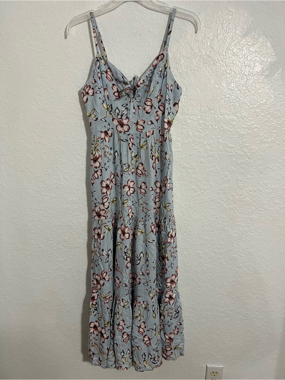 New Japna Women’s Summer Long Dress S Floral Woven V-Neck Sleeveless Straps #650